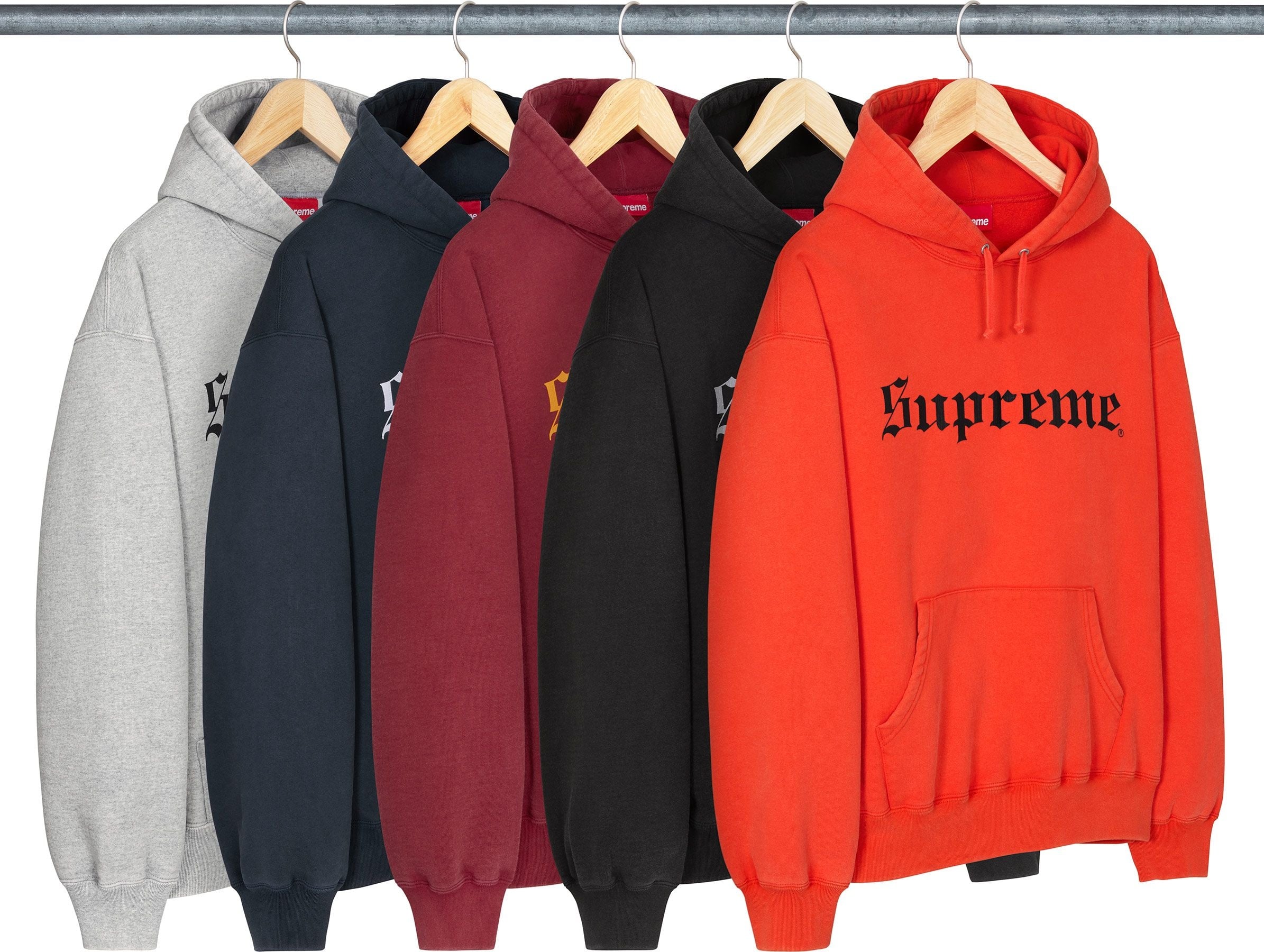 Washed Old English Hooded Sweatshirt